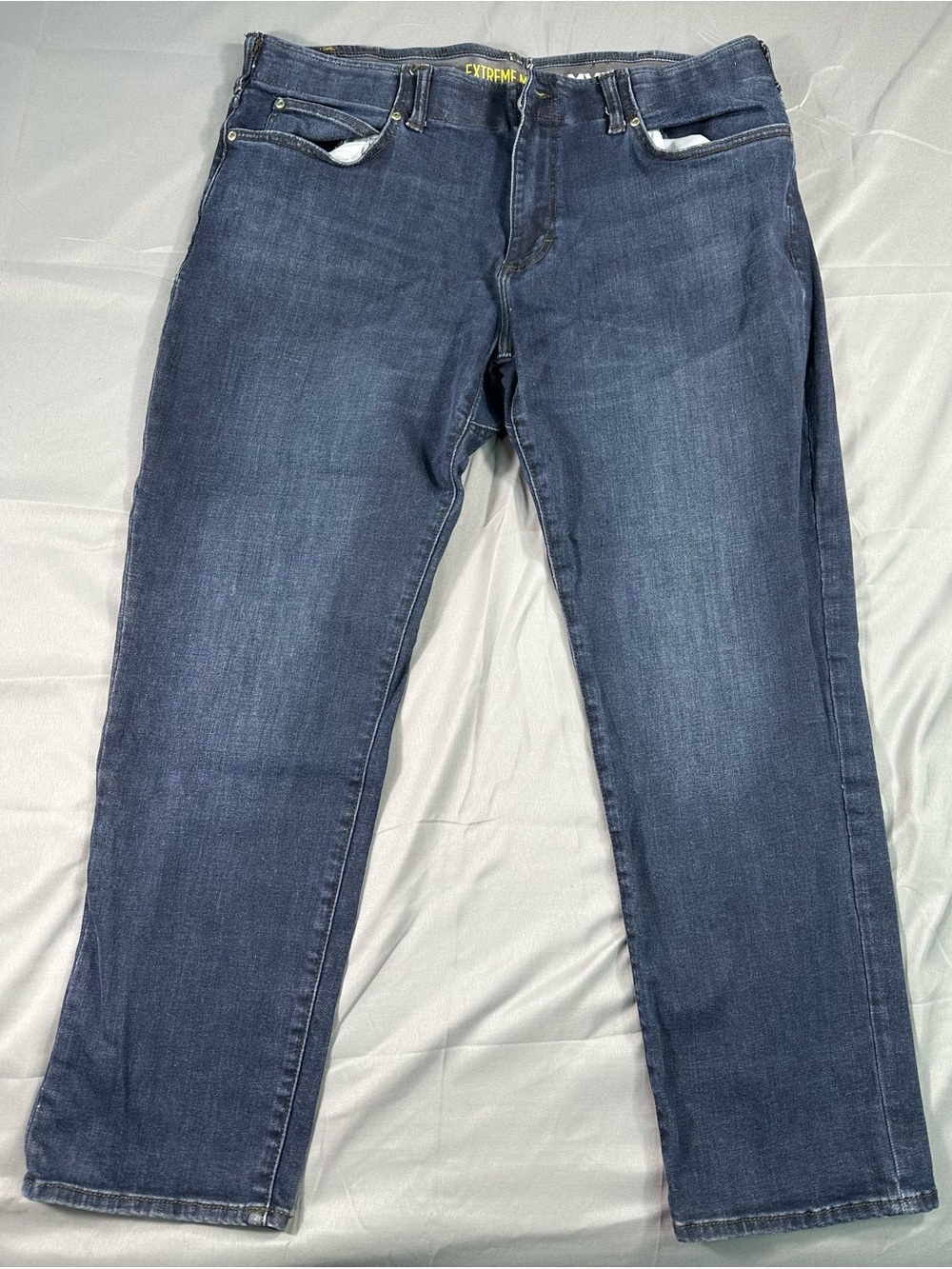 Lee Extreme Motion Jeans Mens 38x29 Dark Blue Straight Fit Tapered Leg Stretch